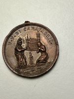 Alte Medaille Marienkrönung Caravaggio 1894 Bronze Italien