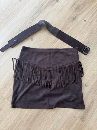 Hollister Rock mit Fransen braun Grösse M guter Zustand