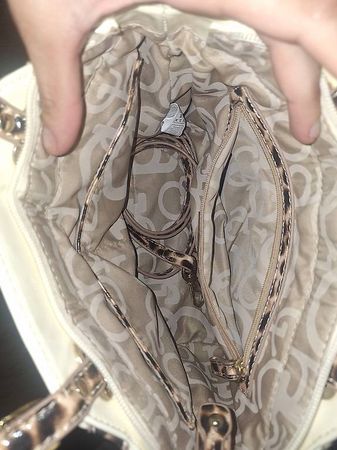 Roccocobrocco Handtasche Creme/Leopard Top Zustand!