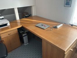 Massiver Holz Eckschreibtisch, Büro/Homeoffice,