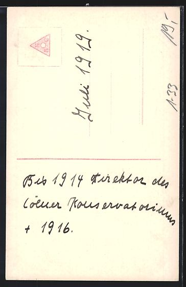 Cartoline postali: AK Generalmusikdirektor Fritz Steinbach – Usato da Berlin venduto da bartko-reher 1
