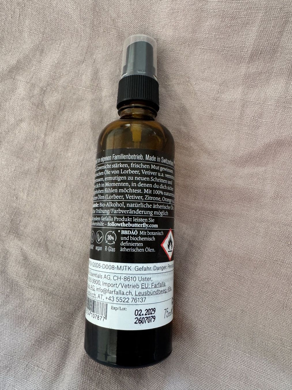 Farfalla Lufterfrischer: Raumspray Selbstvertrauen von Farfalla – Neu und originalverpackt aus Zürich von Lionsands 1