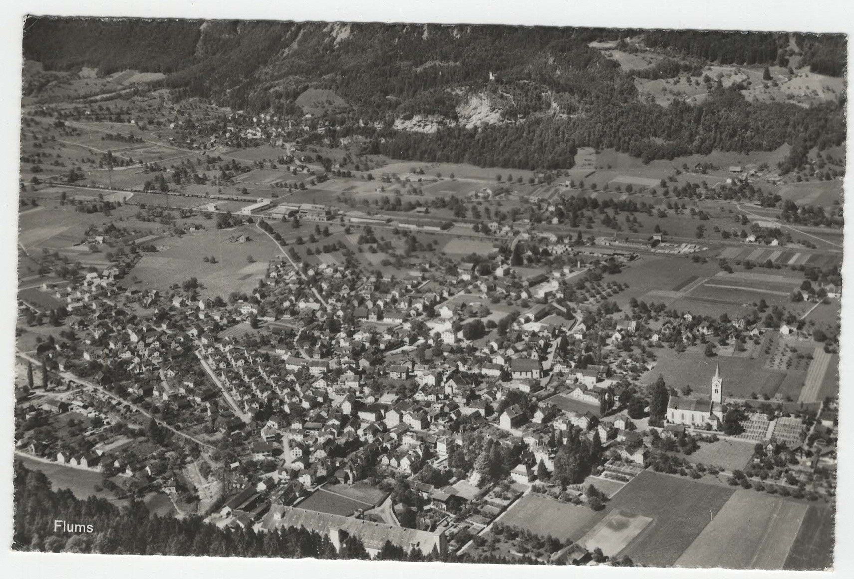Cartoline postali: Flums Flugaufnahme Kleinformat – Usato da Winterthur venduto da Wintiwest
