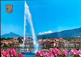 GENÈVE - Jet d'eau - Armoirie de la ville en relief
