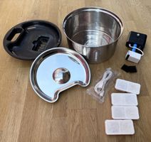 Trinkbrunnen Edelstahl mit Zubehör - neuwertig
