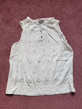 Weisses Sommertop Vero Moda Gr. S Lochspitze Baumwolle