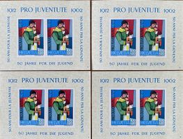 Jubiläumsblock 50 Jahre  Pro Juventute Marken**. 4 Stück