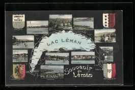 AK Geneve, Orte am Lac Lèman, 1907