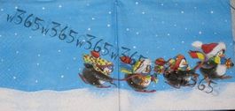 Serviette pingu im schnee (w365-s) 3Stk.