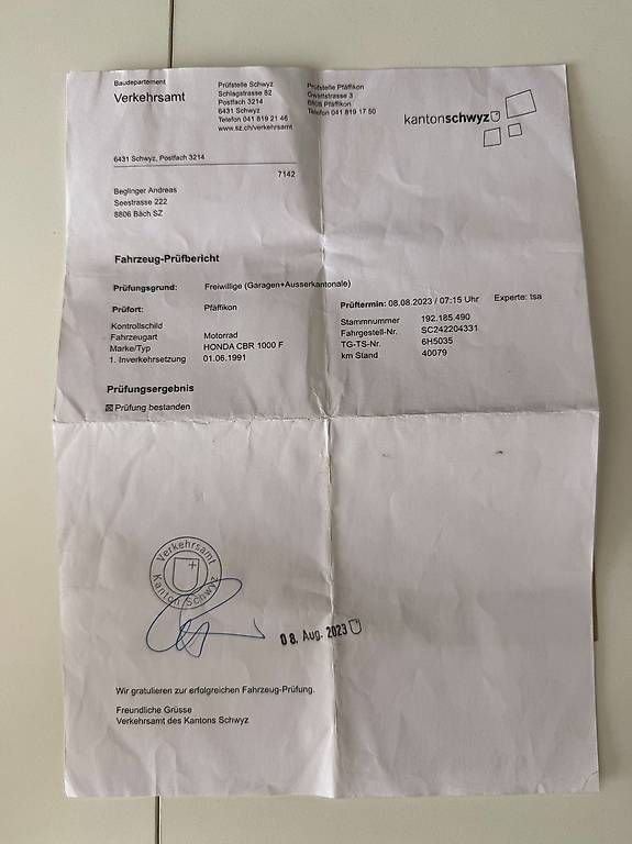 Honda Touring: Honda CBR1000F – Usato da Oberglatt ZH venduto da smexsa 4