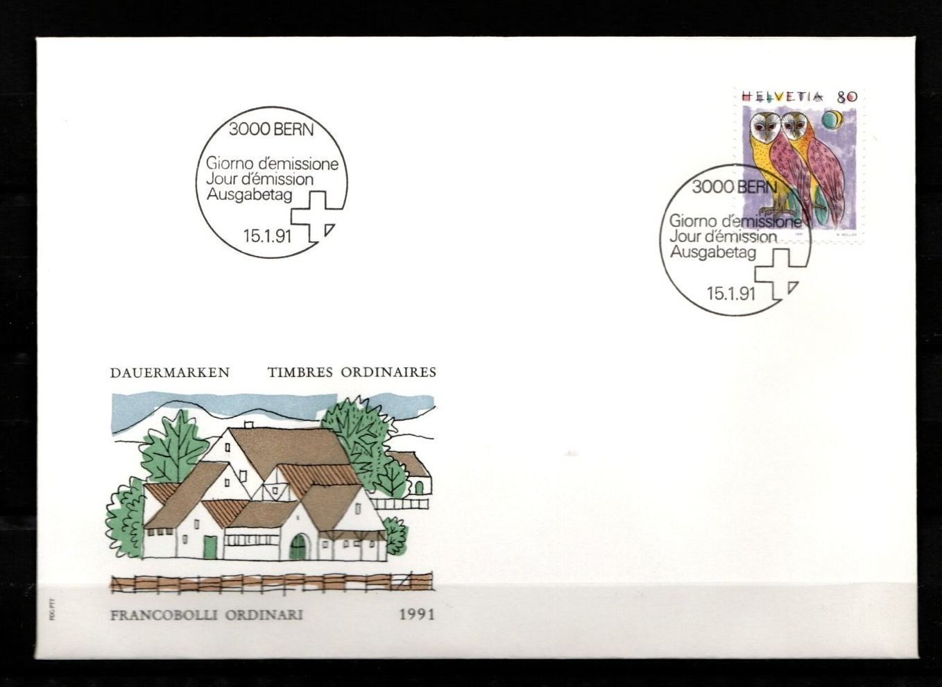 Tutti i francobolli: 1990/93 - Tiere / Schleiereulen – Usato da Schaffhausen venduto da poststamp