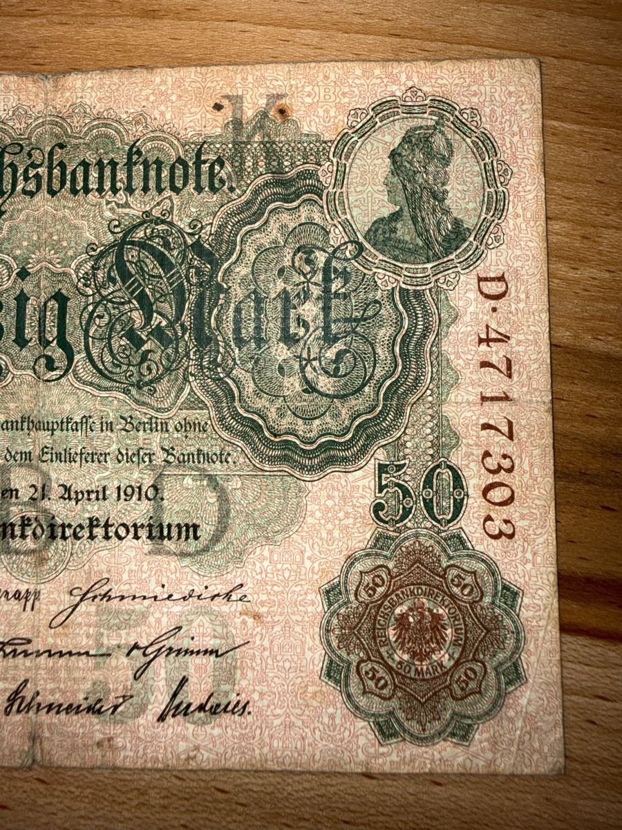 Banconote: Reichsbanknote 50 Mark – Usato da Grenchen venduto da Bastet007 3