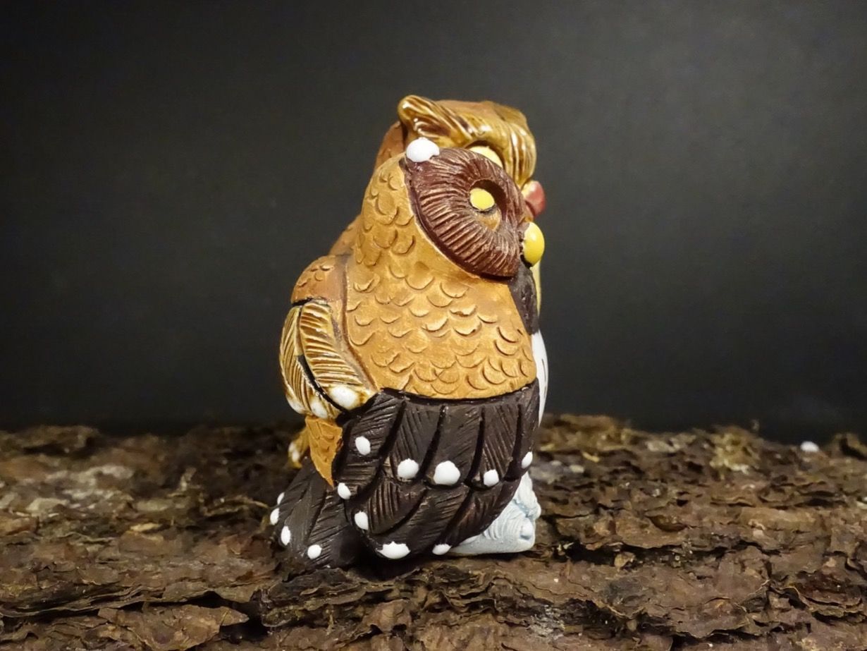 Statuette: Verliebte Eule aus Ton – Usato da Russikon venduto da Eulenfeder 3