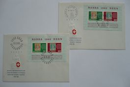 1965 1 FDC + 1 Ausstellungsbeleg NABA-Block SBK W43