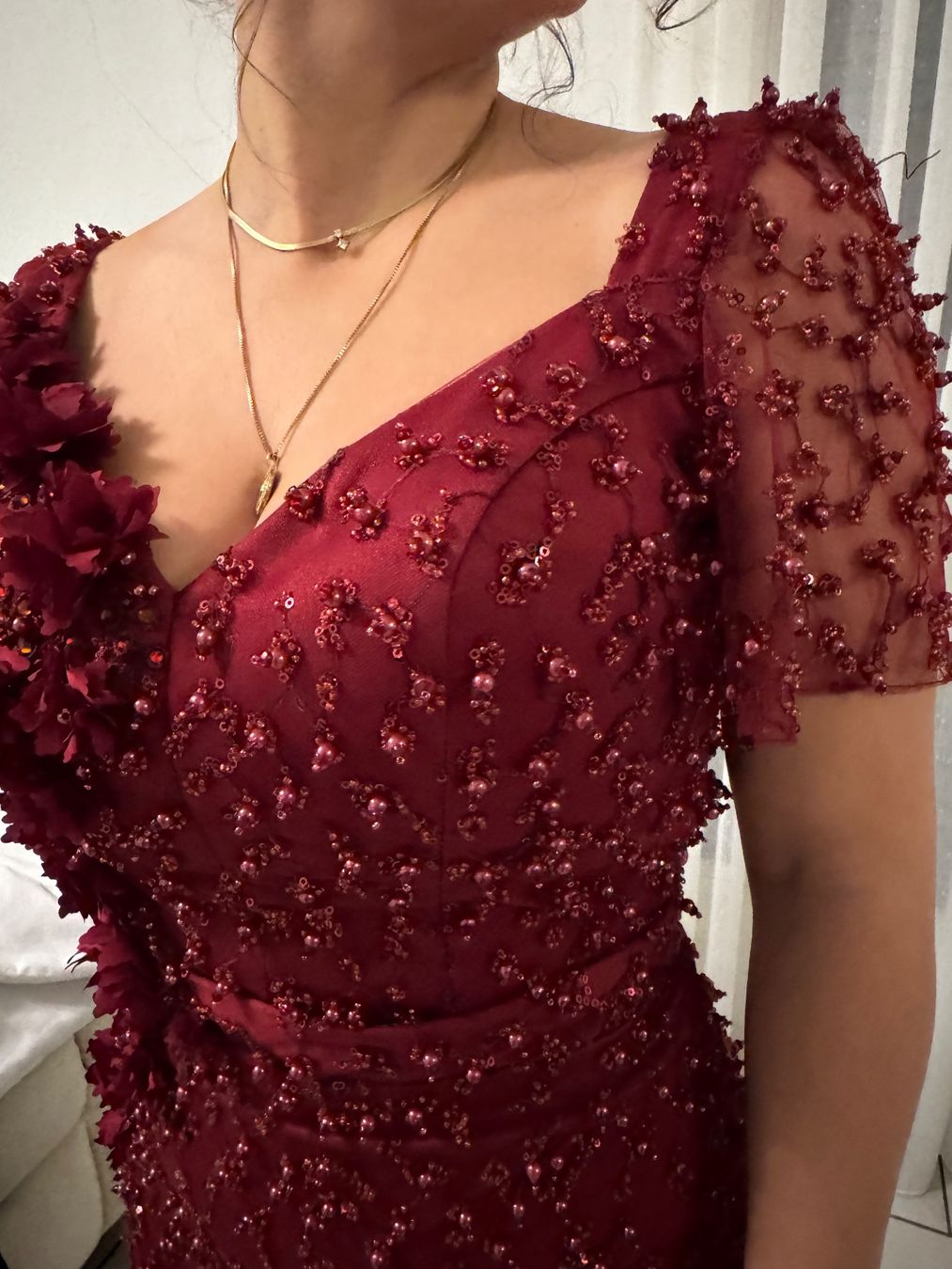 Vestiti: Rotes Abendkleid, Grösse 36 – Usato da Bassersdorf venduto da schokoart.ch 1