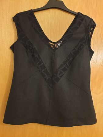Blouse/ débardeur, S, noir, lin, Maloka, excellent état
