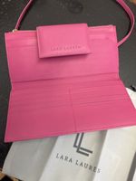 Lara Lauren Portemonnaie pink Leder mit Gurt Neu
