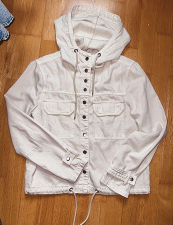 Damen Jacke beige mit Kapuze