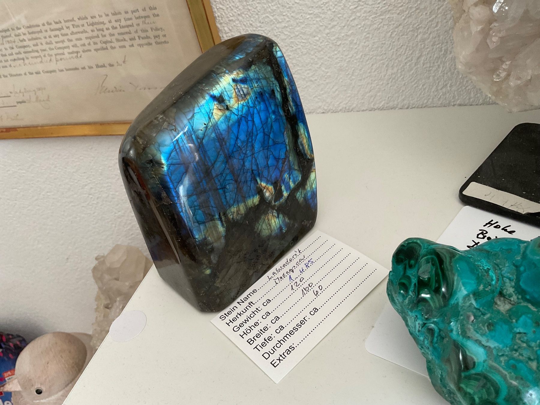 Minerali & Pietre curative: Labradorit Handschmeichler, Edelstein ca.1. Kilo 485 G – Nuovo (secondo la descrizione) da Gibswil venduto da MineralienJRS 3