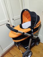 Brevi Ovo Kinderwagen Set mit Babyschale orange schwarz
