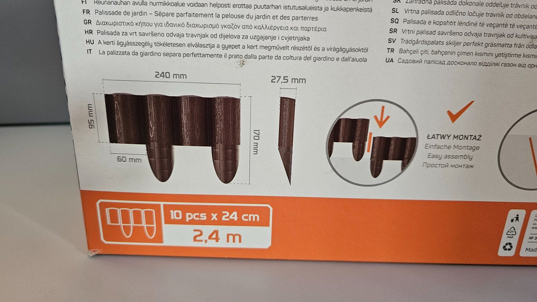Fendivista: Cellfast Gartenpalisade 2,4m, 4/ECO braun – Nuovo e nell'imballaggio originale da Koppigen venduto da Bracher_Mail-House 2