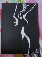 Dipinto moderno arte contemporanea nudo bianco nero original