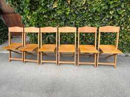 6 Design Stühle Klappstühle Holz Mid-Century
