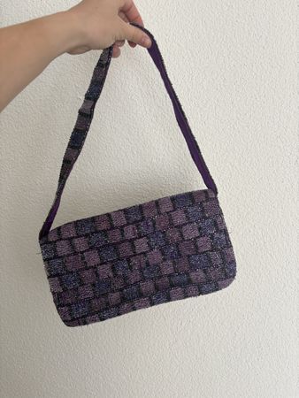 Lila Perlen Handtasche ZARA - Ideal für den Ausgang!