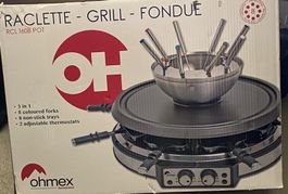 Raclette Grill Fondue Ohmex RCL 1608 POT neu