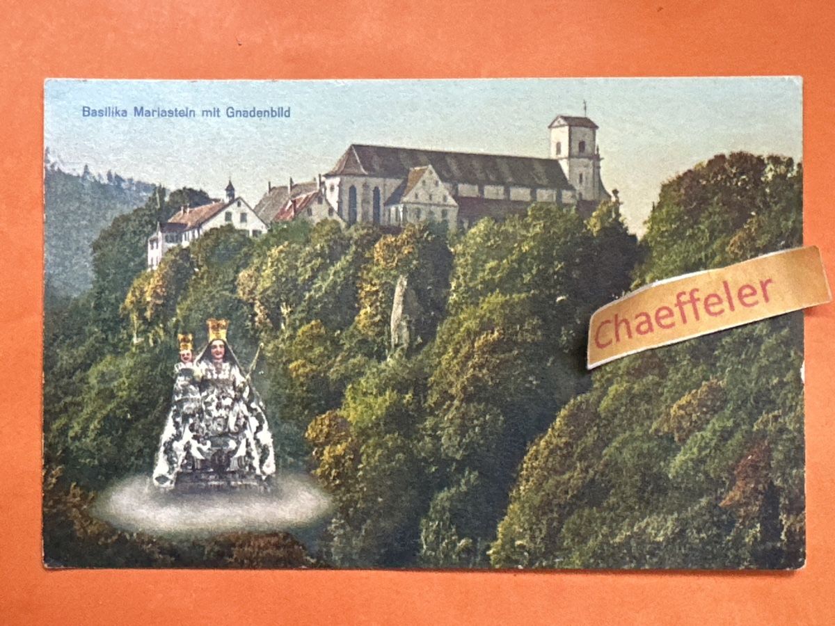 Cartoline postali: 1955 Basilika Mariastein mit Gnadenbild – Usato da Zürich venduto da Chaeffeler