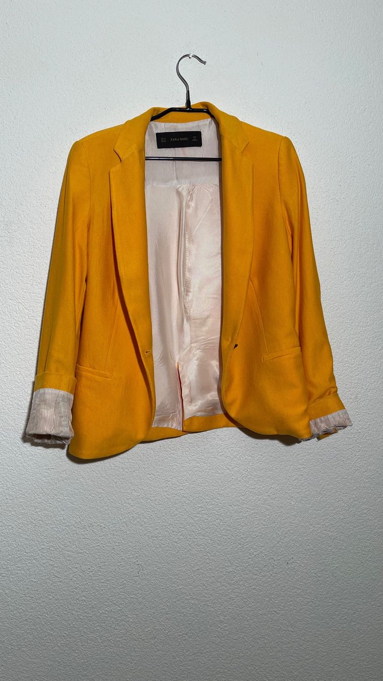 Zara Giacche: ZARA BASIC S M  28/NP65CHF Blazer Jacke Viscose Pe Gelb – Nuovo (secondo la descrizione) da Kölliken venduto da Hap-7 3
