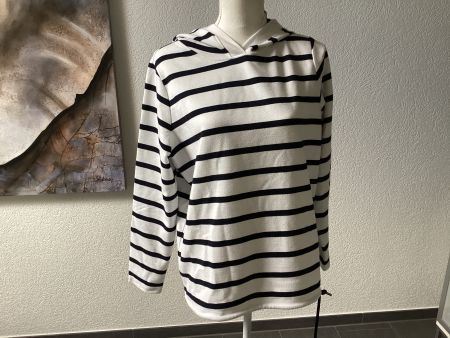 Cecil Kapuzenpullover gestreift marineblau weiss Gr. L