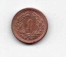 (174) Schweiz, 1 Rappen, 1850, top stgl