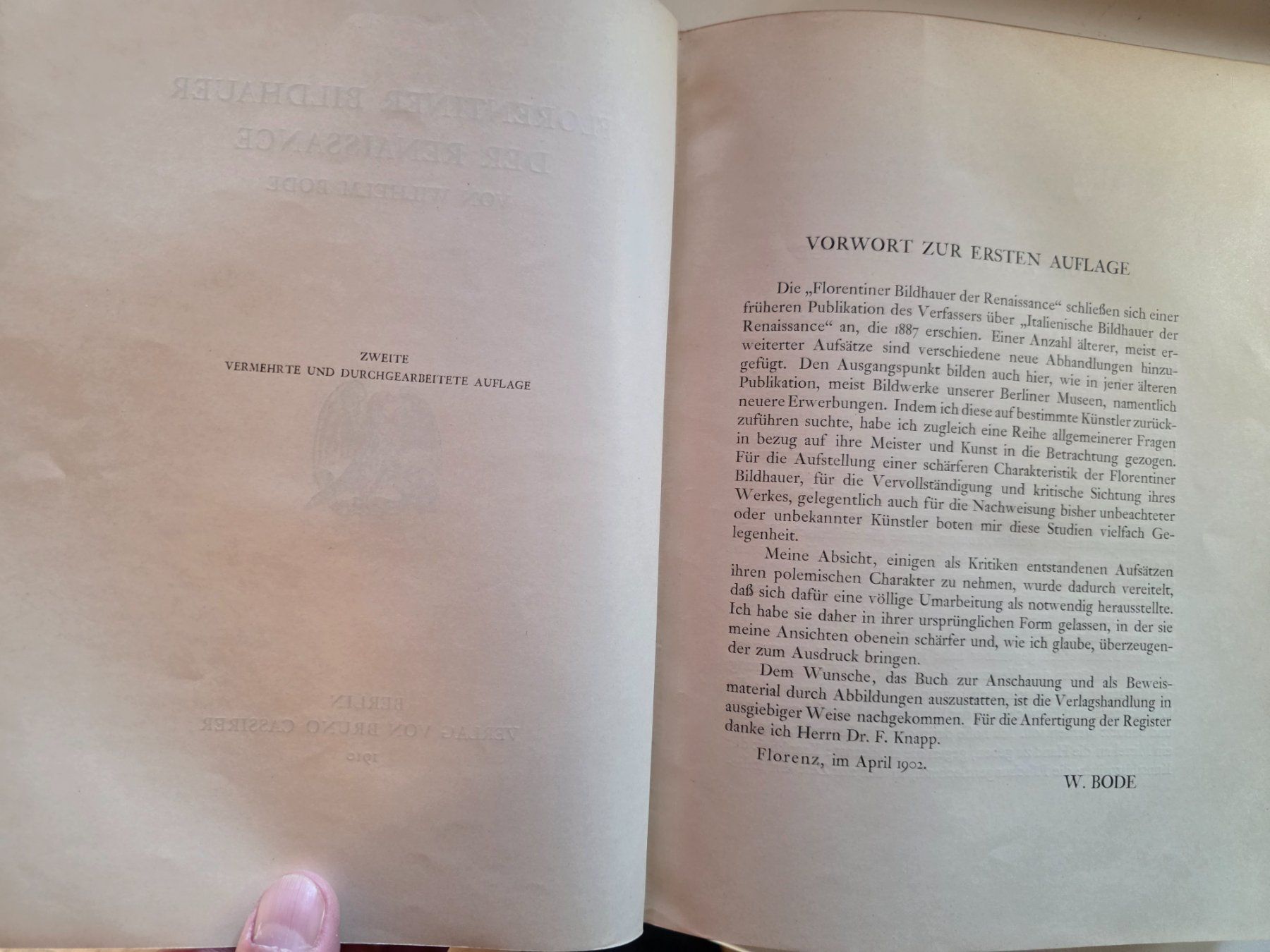 Libri: Wilhelm Bode - Florentiner Bildhauer der Renaissance 1910 – Usato da Walterswil BE venduto da Lonitti 9