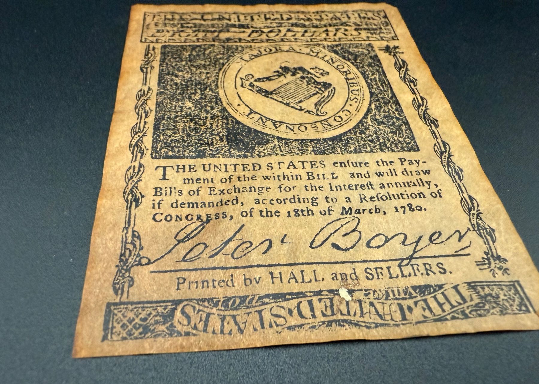 Banconote: US-Banknote 1780 – Eight Dollars original – Usato da Lamone venduto da LaCantinaMagica 4