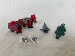 Lego Tier Figuren Set Pferd Hai Krokodil Hunde gebraucht
