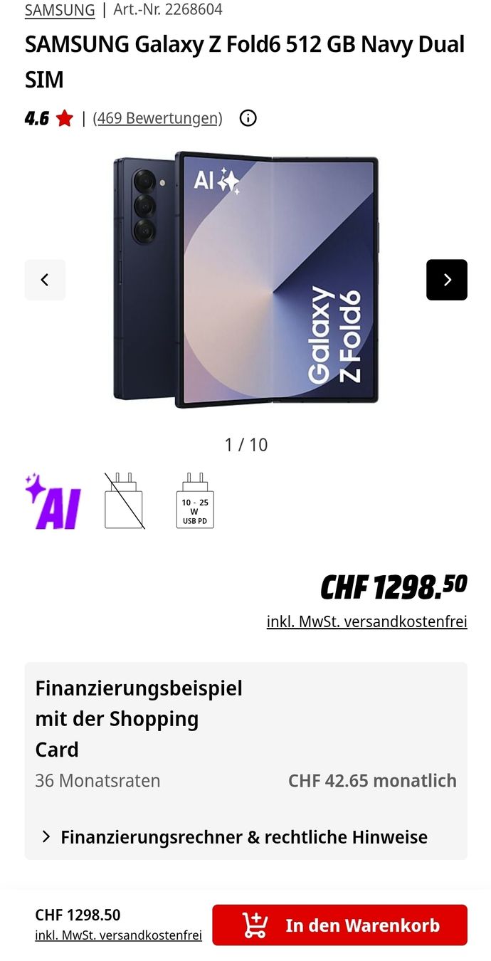 Samsung Handys / Smartphones: Samsung Galaxy Z Fold 6 – Neu (gemäss Beschreibung) aus Basel von Nora2020 5