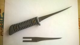 Couteau Outdoorsman Pecheur 2 Lames souples avec fourre cuir