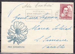 Pro Juventuten Briefli Mit Pro Juventute Marke 1956