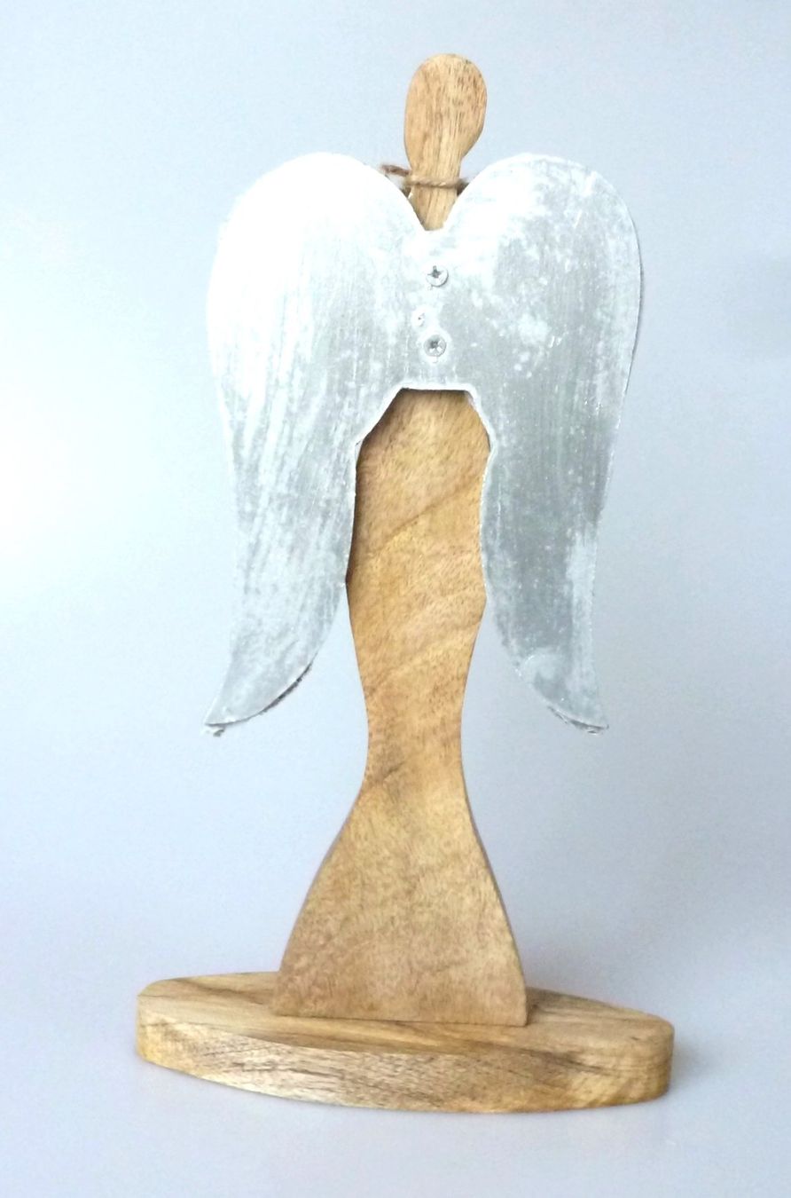 Statuette: Holz-Figur - Engel der Anmut silbern – Nuovo e nell'imballaggio originale da Mauren venduto da Yeelen 2