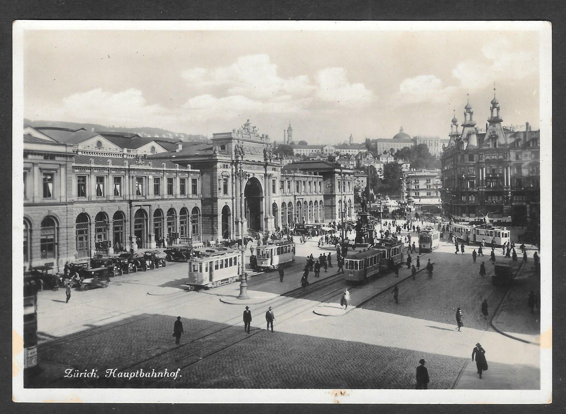 Cartoline postali: Zürich Hauptbahnhof mit diversen Trams – Usato da Olten venduto da clotaldi