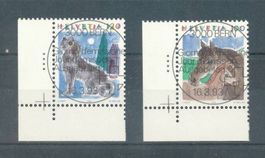 Hel 1991, SBK 790+793 / 867+869 Lot-Vollstempel mit Ecktabs