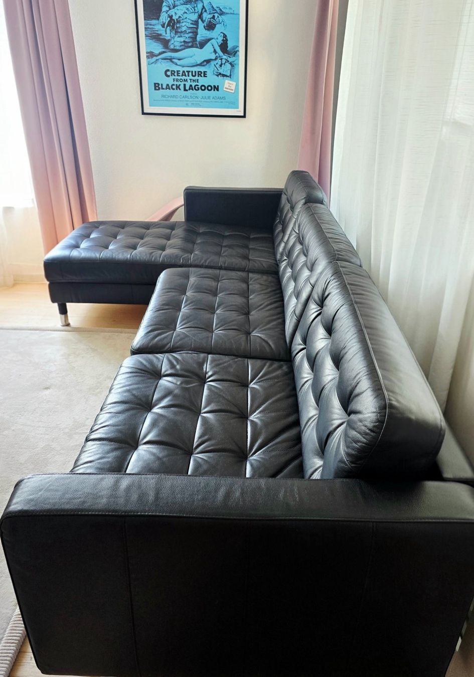 Ikea Sofas: IKEA LANDSKRONA Ecksofa aus schwarzem Leder – Gebraucht aus Goldach von PhantomPandaX