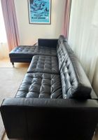 IKEA LANDSKRONA Ecksofa aus schwarzem Leder