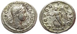 SEVERUS ALEXANDER silver Denarius (222 AD) - Victoria Avg
