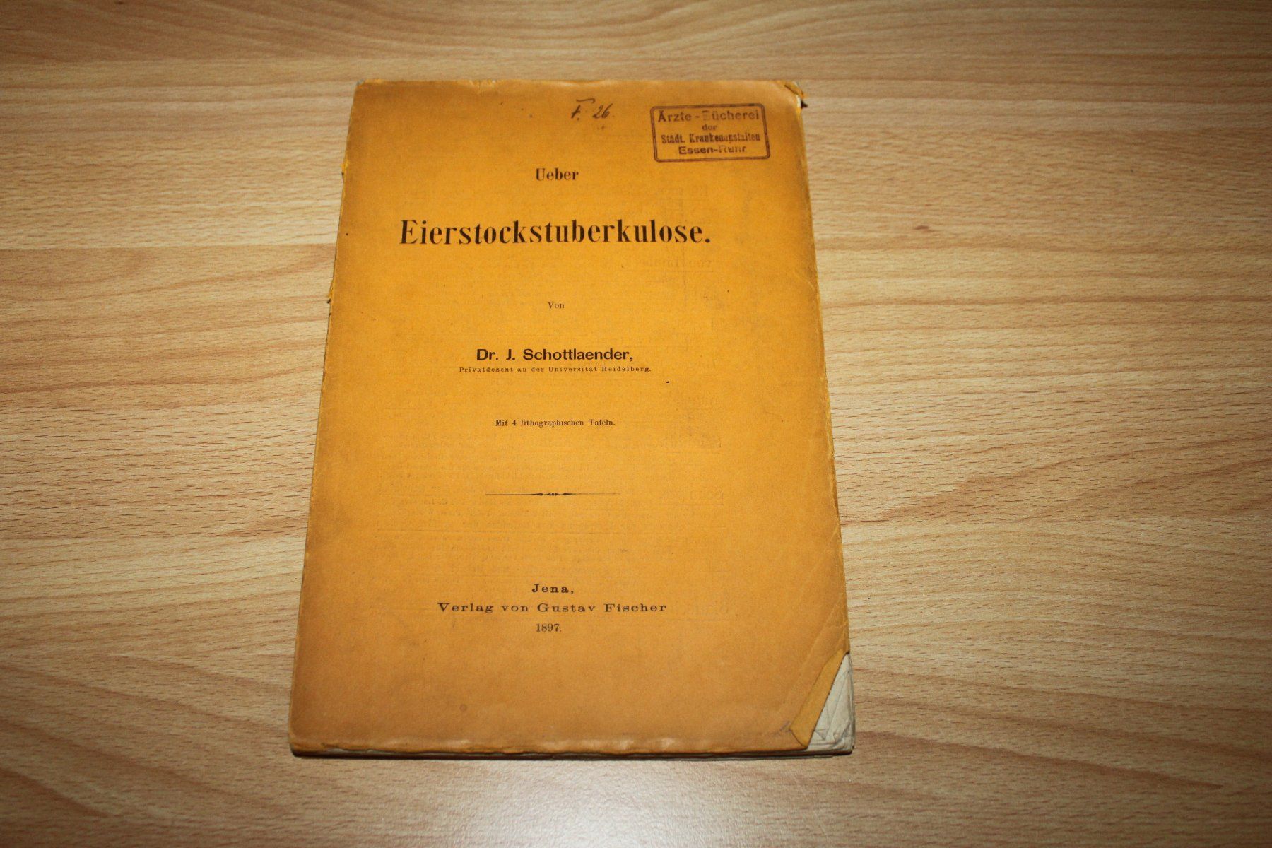 Libri: Ueber Eierstocktuberkulose - Dr. J. Schottlaender – Usato da Urdorf venduto da Buchprofi