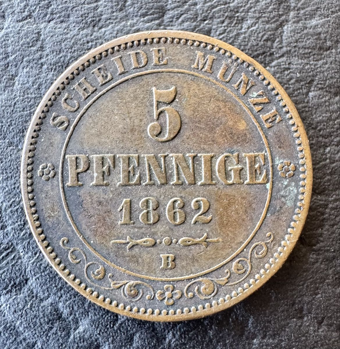 Toutes les monnaies: Sachsen - 5 Pfennige 1862 – D'occasion à Meilen par coins4sale