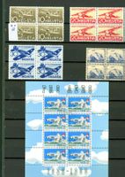 Flugpost SUPER SLG. diverse +9 x Vierer  2 Seiten (B505)