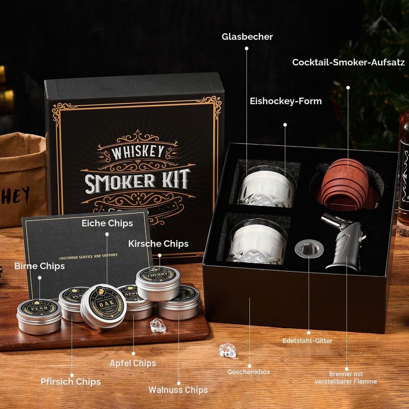 Bicchieri: Whiskey Smoker Kit Torch Wood Chips Glasses – Nuovo e nell'imballaggio originale da Schaffhausen venduto da her_zt65 8