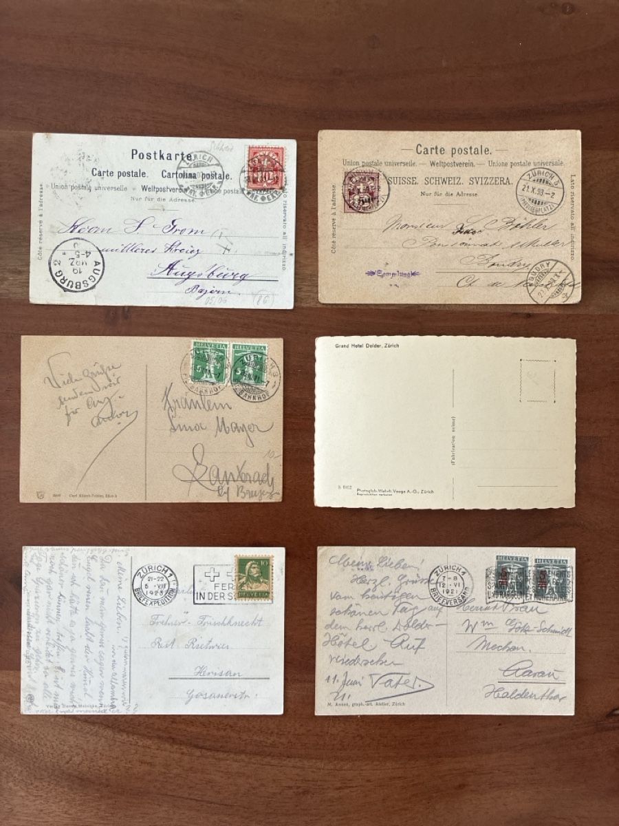 Cartoline postali: 12 Ansichtskarten Schweiz vom Dolder in Zürich  – Usato da Oftringen venduto da Cla.vD.74 1